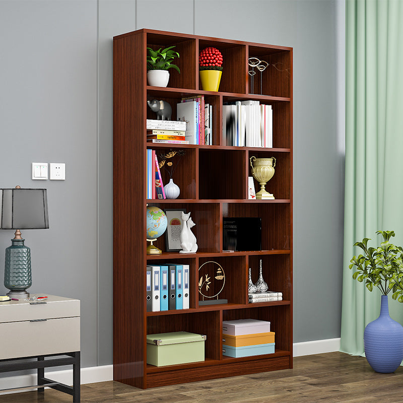 Modern Wood Closed Back Shelf Bookcase Shelves Included for Home Office