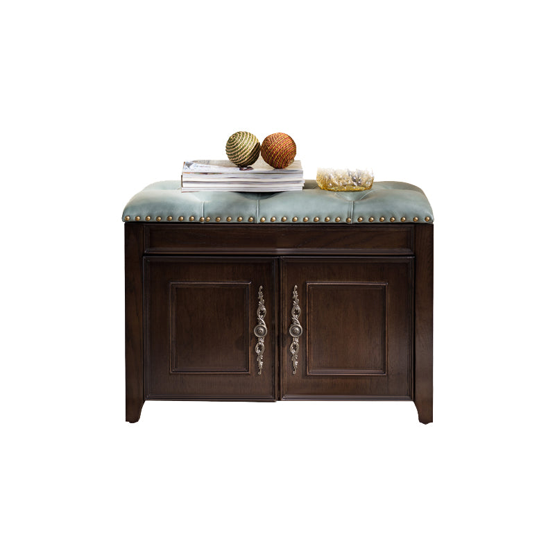 Traditional Entryway Bench Solid Wood Bench with Upholstered , 13.65 Inch Width