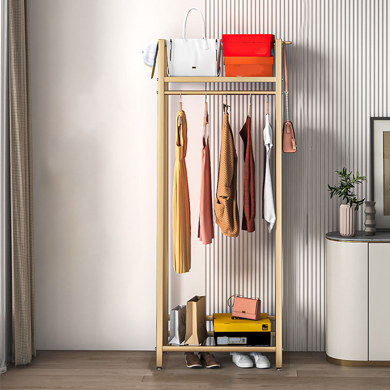 Industrial Minimalist Style Coat Rack Metallic Trapezoid Shape Free Standing Coat Rack