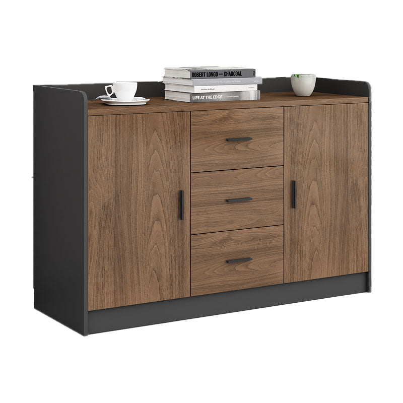 Modern Brown Engineered Wood Filing Cabinet with Drawers for Home Office