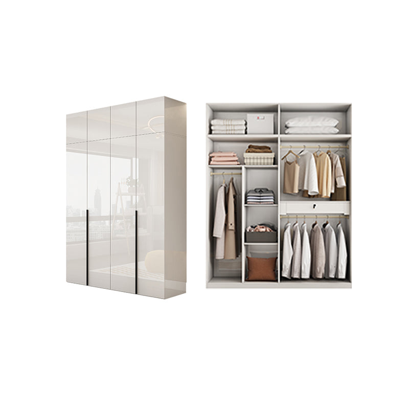 Hinged Wardrobe Armoire with Shelves White Wardrobe Closet for Home