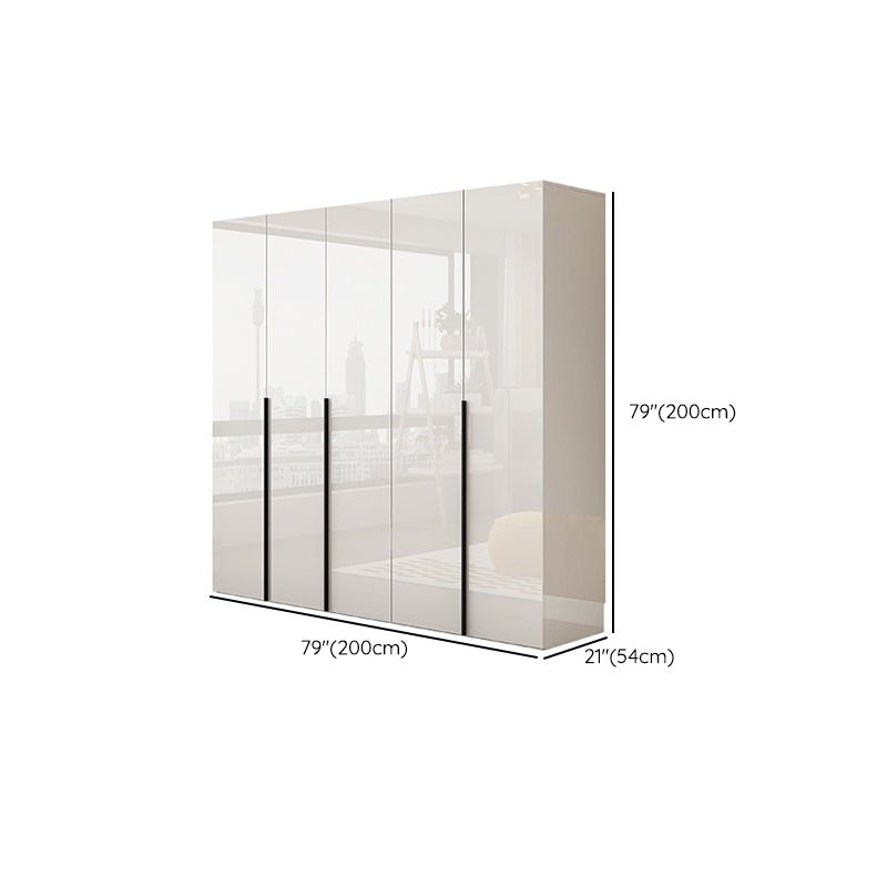 Hinged Wardrobe Armoire with Shelves White Wardrobe Closet for Home