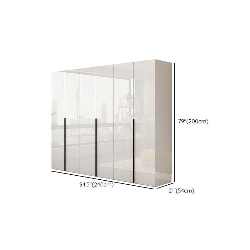 Hinged Wardrobe Armoire with Shelves White Wardrobe Closet for Home