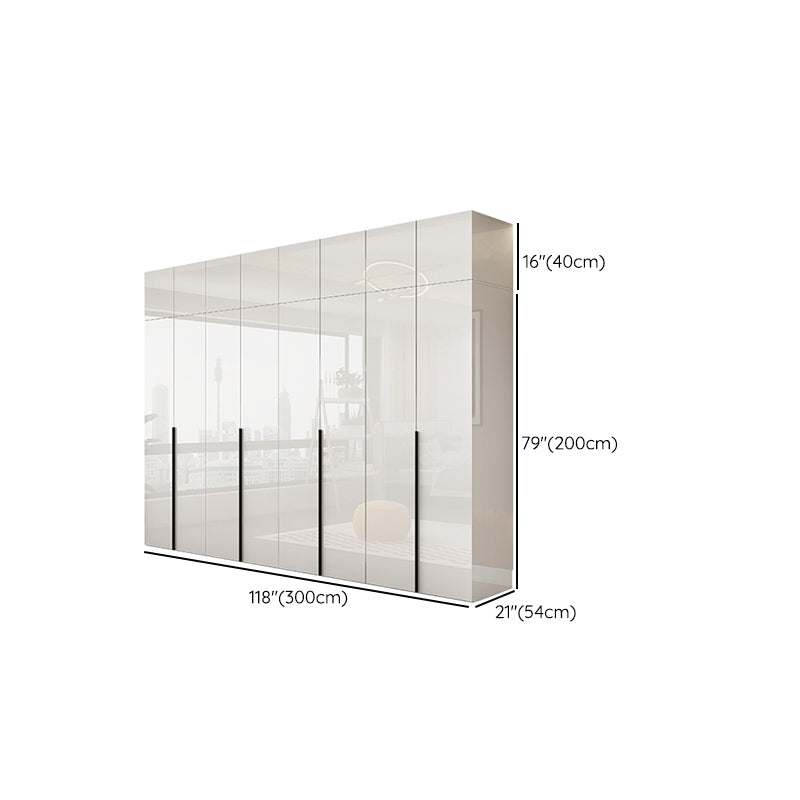 Hinged Wardrobe Armoire with Shelves White Wardrobe Closet for Home