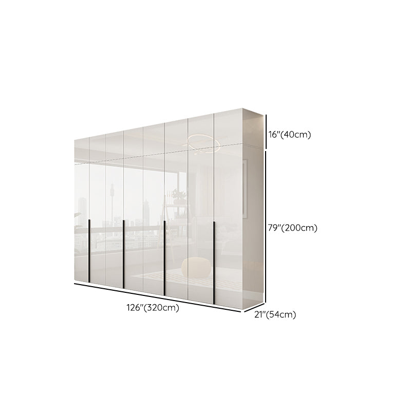 Hinged Wardrobe Armoire with Shelves White Wardrobe Closet for Home