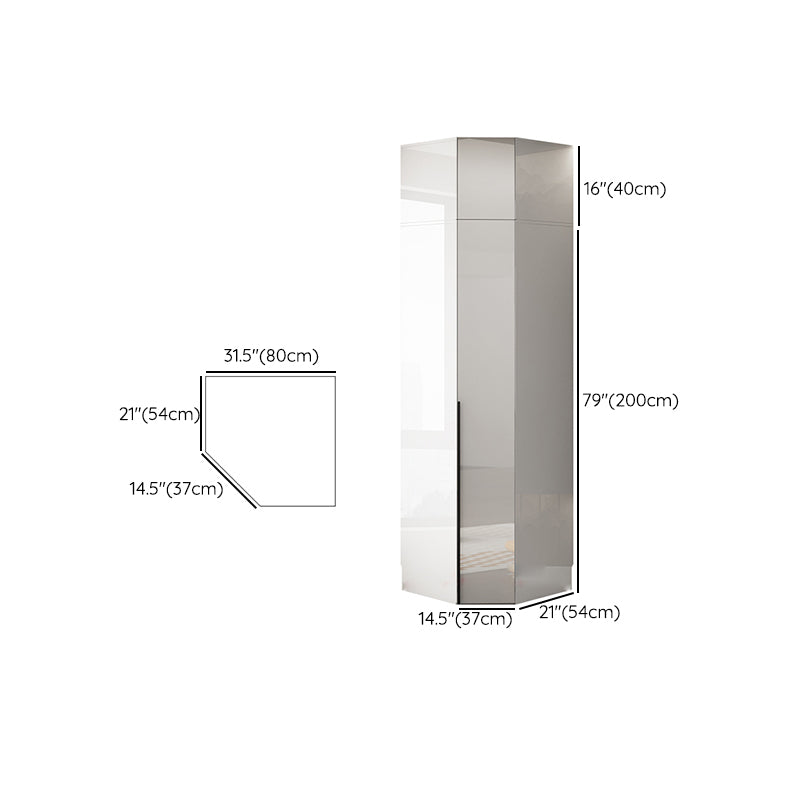 Hinged Wardrobe Armoire with Shelves White Wardrobe Closet for Home