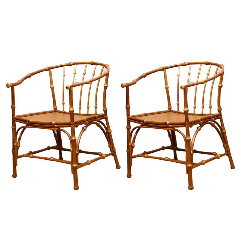 Cane Back Dining Chairs Traditional Slat Back Arm Chair for Dining Room