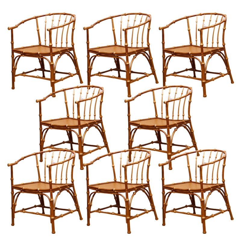 Cane Back Dining Chairs Traditional Slat Back Arm Chair for Dining Room