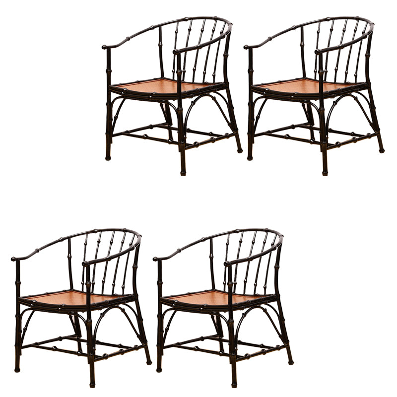 Cane Back Dining Chairs Traditional Slat Back Arm Chair for Dining Room