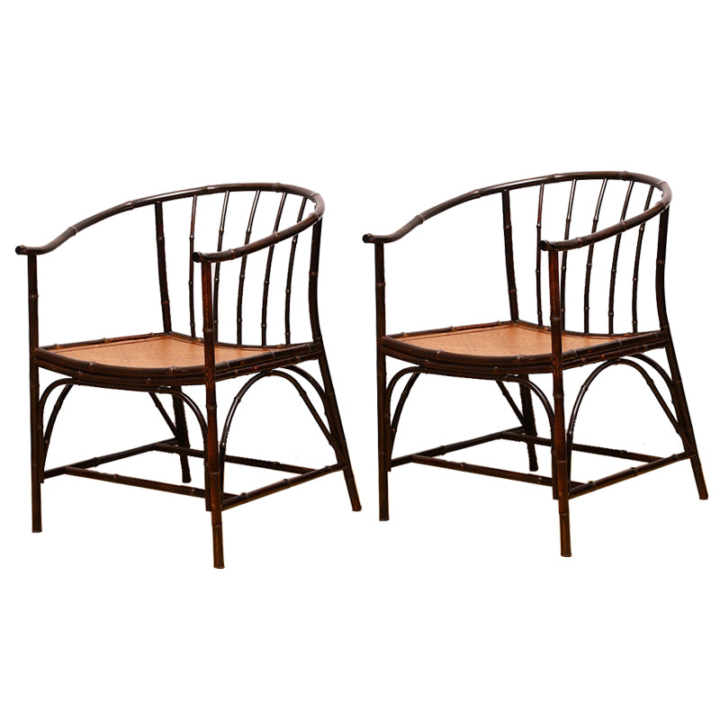 Cane Back Dining Chairs Traditional Slat Back Arm Chair for Dining Room