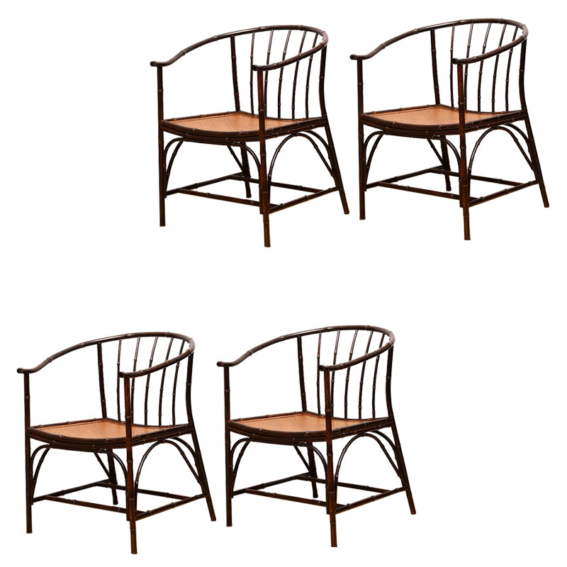 Cane Back Dining Chairs Traditional Slat Back Arm Chair for Dining Room