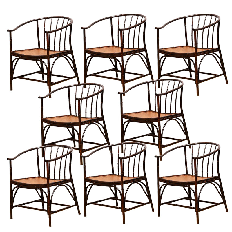 Cane Back Dining Chairs Traditional Slat Back Arm Chair for Dining Room
