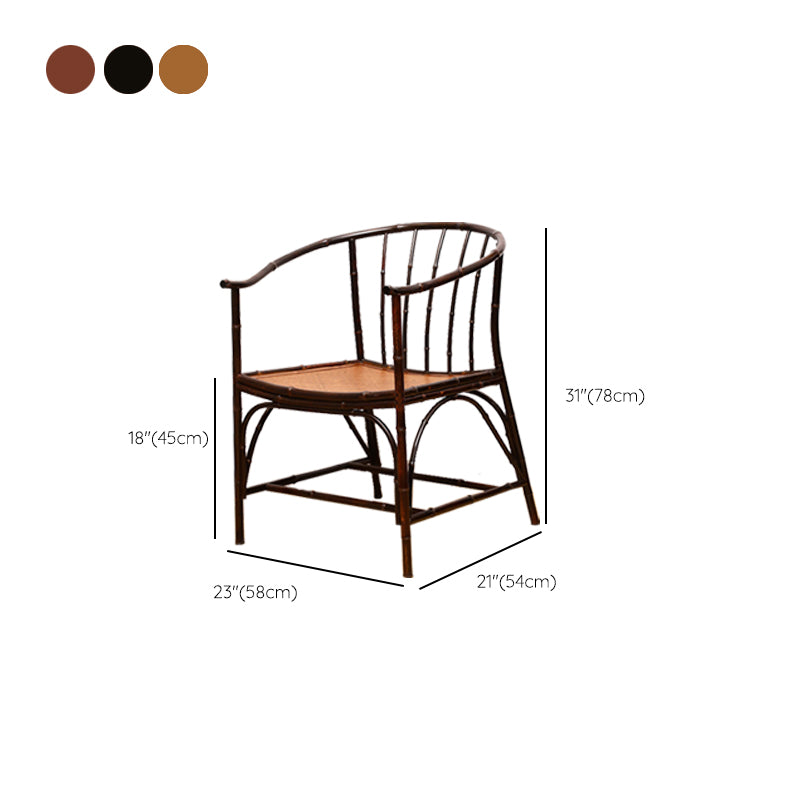 Cane Back Dining Chairs Traditional Slat Back Arm Chair for Dining Room