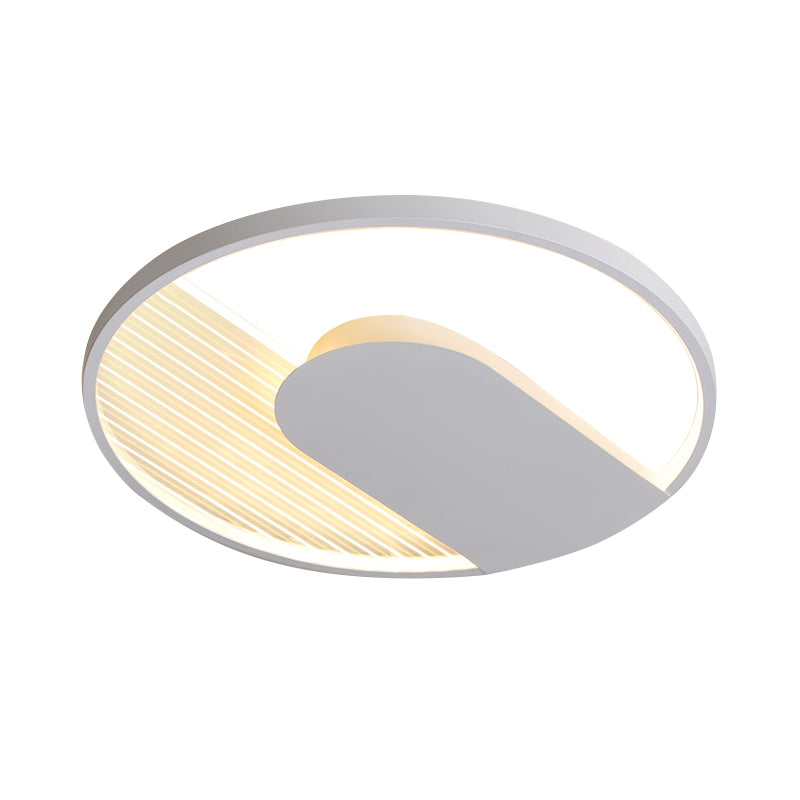 Minimalist U Shaped Flush Mount Acrylic Bedroom 18"/21.5" Wide LED Ceiling Light Fixture in Warm/White Light