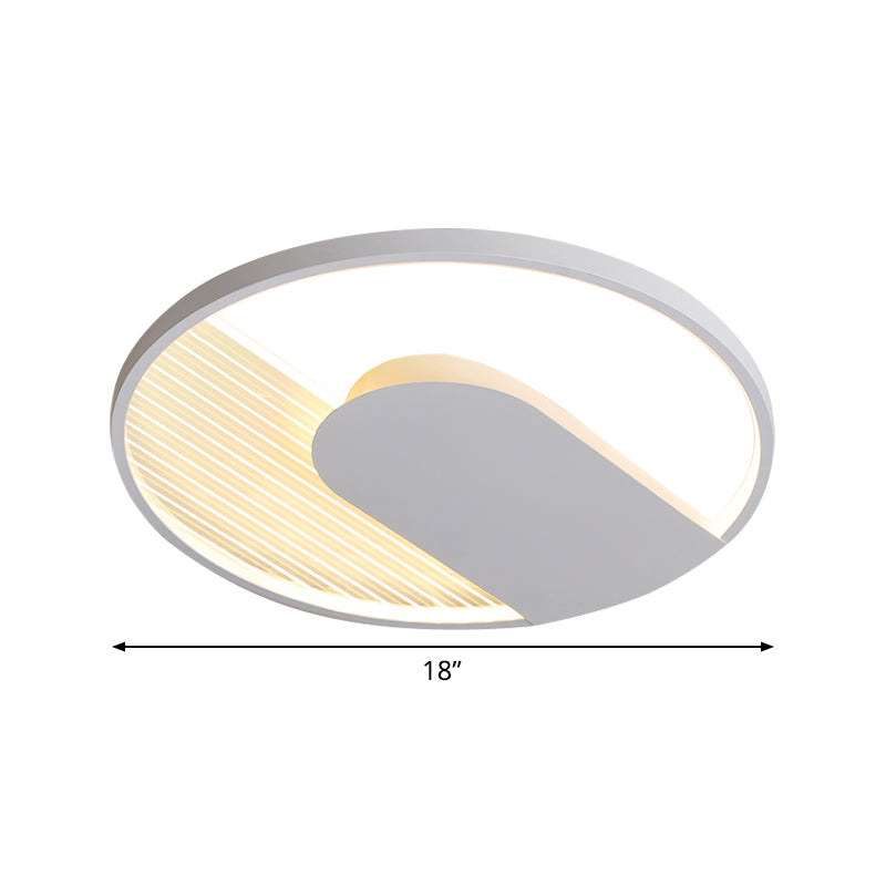 Minimalist U Shaped Flush Mount Acrylic Bedroom 18"/21.5" Wide LED Ceiling Light Fixture in Warm/White Light