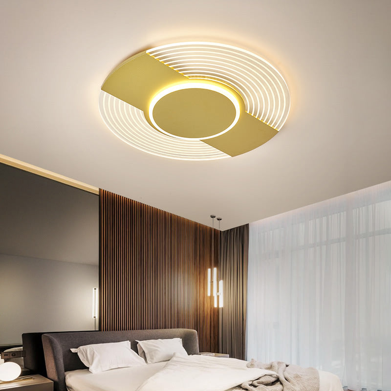 Ultrathin Disc LED Flushmount Lighting Simple Acrylic Gold LED Ceiling Flush Mount in Warm/White Light