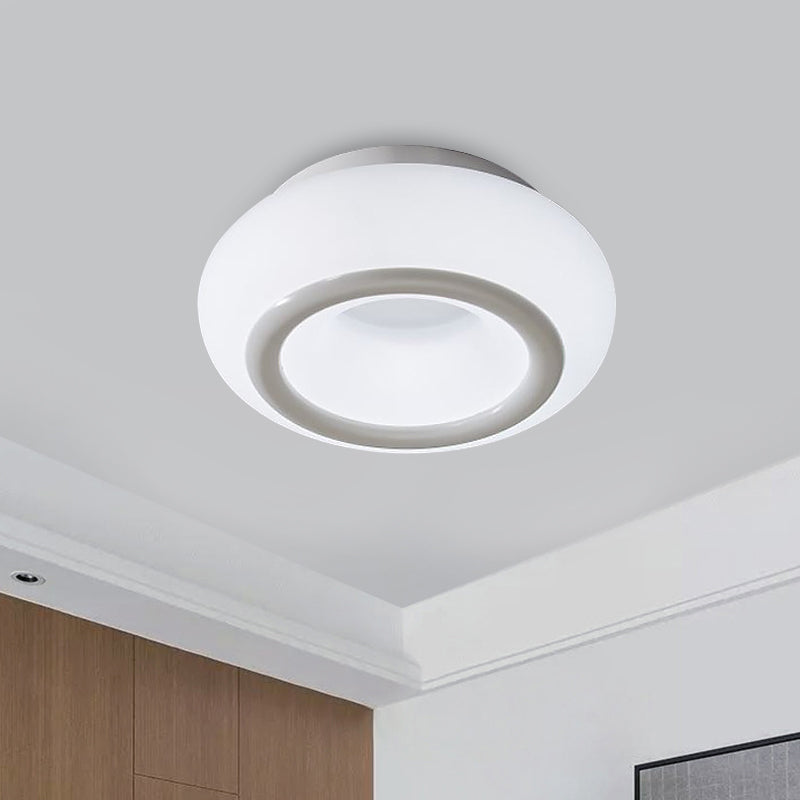 White Bean LED Ceiling Lamp Simplicity Acrylic Flush Mount Lighting in 3 Color Light