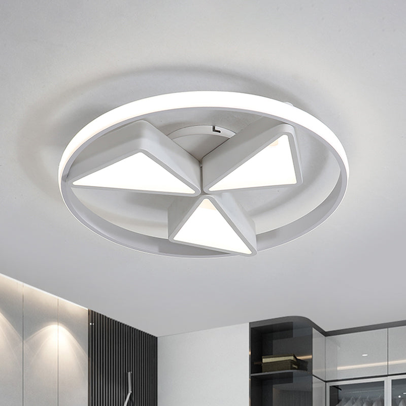 Eisen-Windmühlendecke flushmount-Lampe Nordic Grey/Weiß LED-Flush-Leuchte mit Out-Glow-Ring in Warm/Weißes Licht