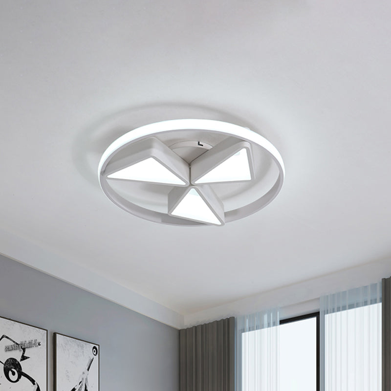 Eisen-Windmühlendecke flushmount-Lampe Nordic Grey/Weiß LED-Flush-Leuchte mit Out-Glow-Ring in Warm/Weißes Licht