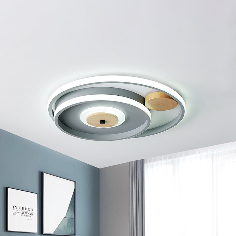 Multi-cirkel slaapkamer plafond armatuur acryl Nordic 16,5/20,5 inch brede LED inbouwlamp in grijs