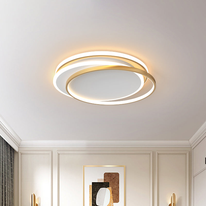 Lámpara empotrada de techo Gold Loop Simplicity Acrílico Iluminación LED empotrada de 18"/22" de ancho en luz blanca/cálida