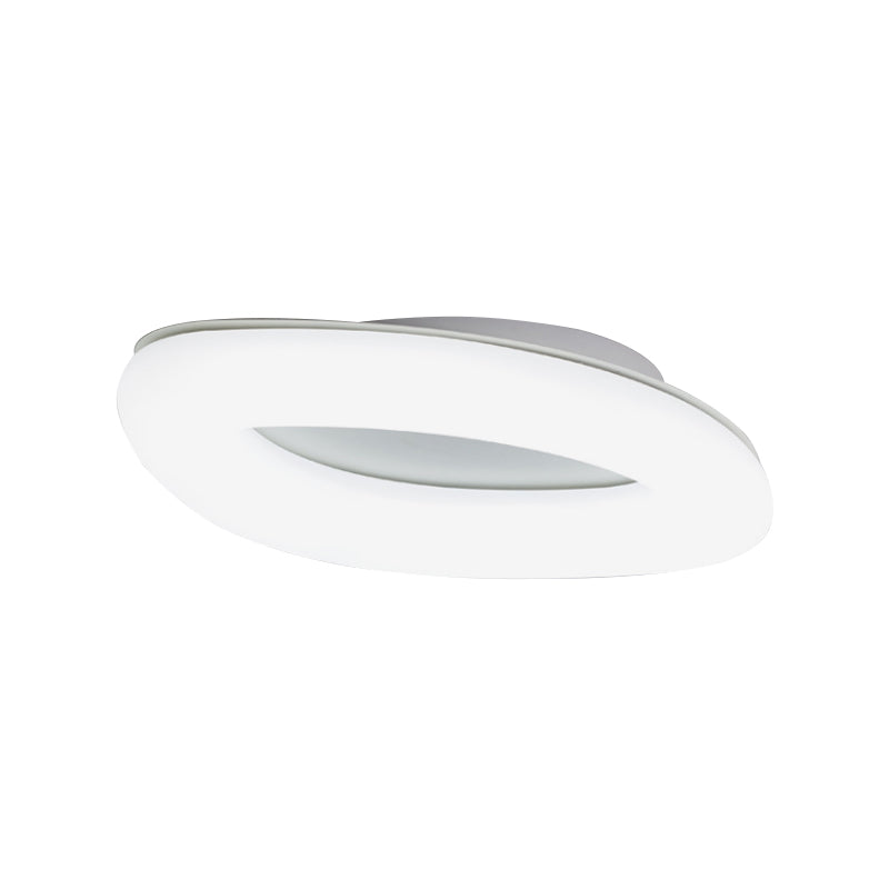 Simplicity Ellipse Flush Light Fixture Acrylic Living Room LED Ceiling Mount Lamp in White