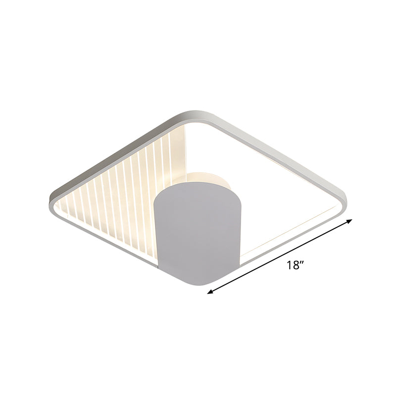 Super Thin Square Acrylic Flushmount Simple White 18"/21.5" Wide LED Ceiling Flush Mount Light in Warm/White Light