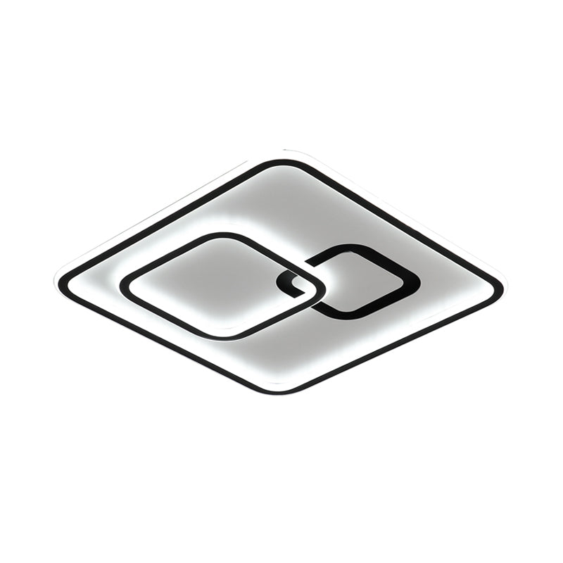 Acrilico Ultrathin Rhombus Massimale Flush Simple Stylish Black LED Flush Montato Light per Bedroom, 16 "/19.5" Wide