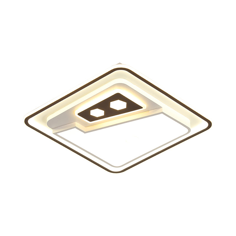 Contemporary LED Ceiling Flushmount Lamp White Splicing Square Flush Mounted Lamp with Acrylic Shade