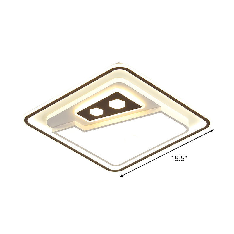 Contemporary LED Ceiling Flushmount Lamp White Splicing Square Flush Mounted Lamp with Acrylic Shade