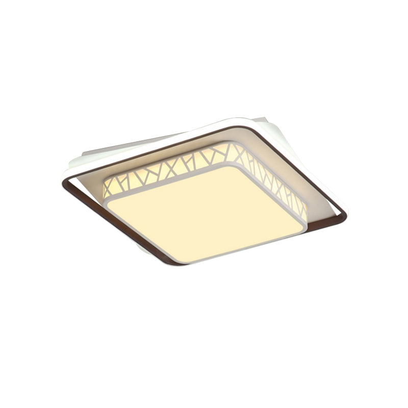 X-Side Square LED Flush Mount Lighting Modern Acrylic White LED Ceiling Light Fixture for Bedroom