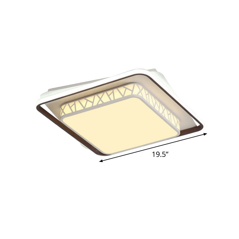 X-Side Square LED Flush Mount Lighting Modern Acrylic White LED Ceiling Light Fixture for Bedroom