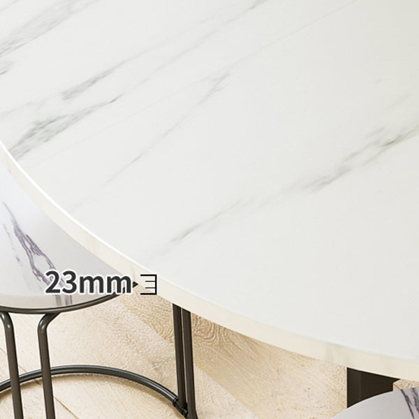 Modern White Round Wooden Easy Folding Dining Table with Leaf