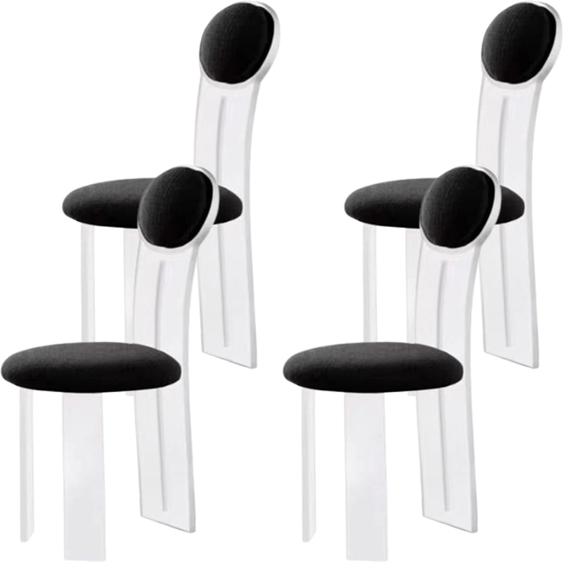 Contemporary Upholstered and Plastic Armless Dining and Accent Chairs