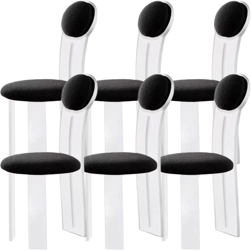 Contemporary Upholstered and Plastic Armless Dining and Accent Chairs