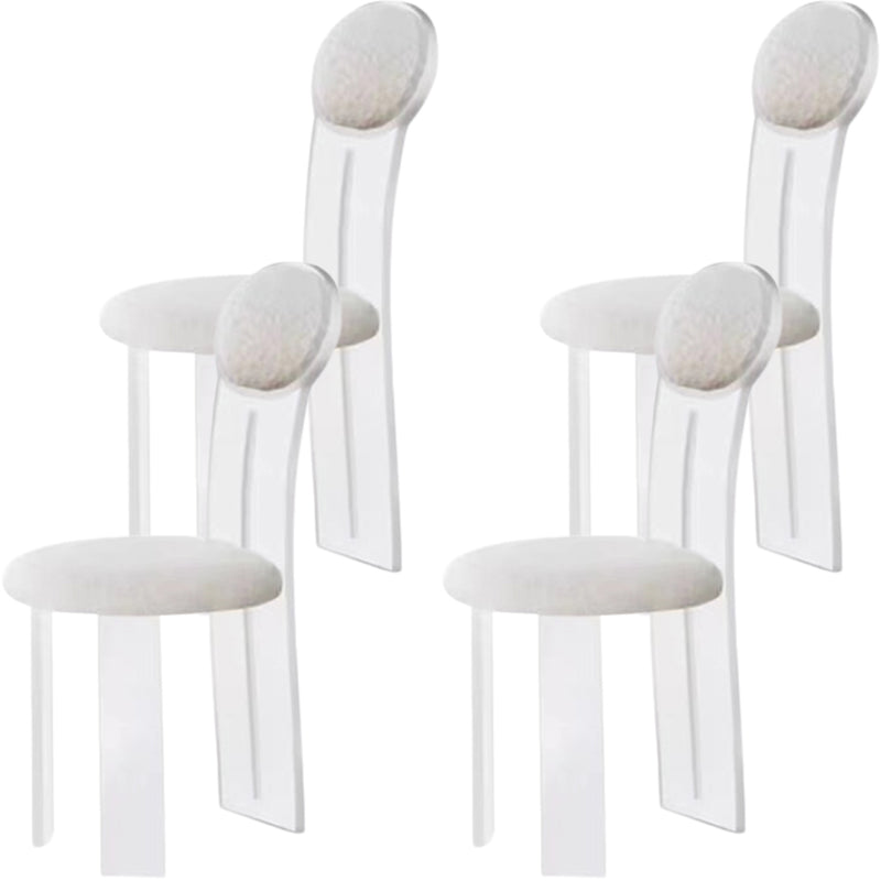 Contemporary Upholstered and Plastic Armless Dining and Accent Chairs