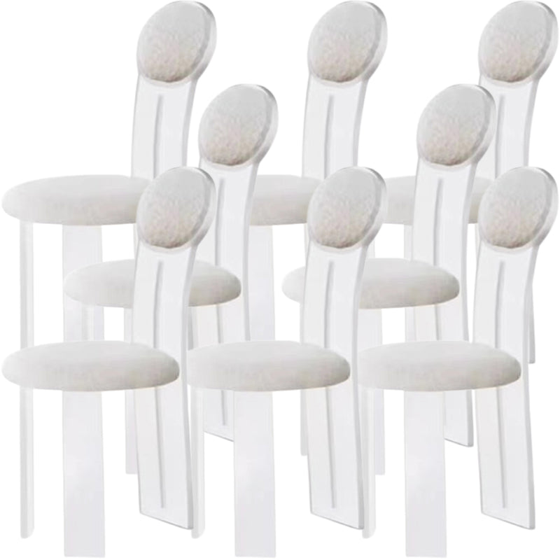 Contemporary Upholstered and Plastic Armless Dining and Accent Chairs