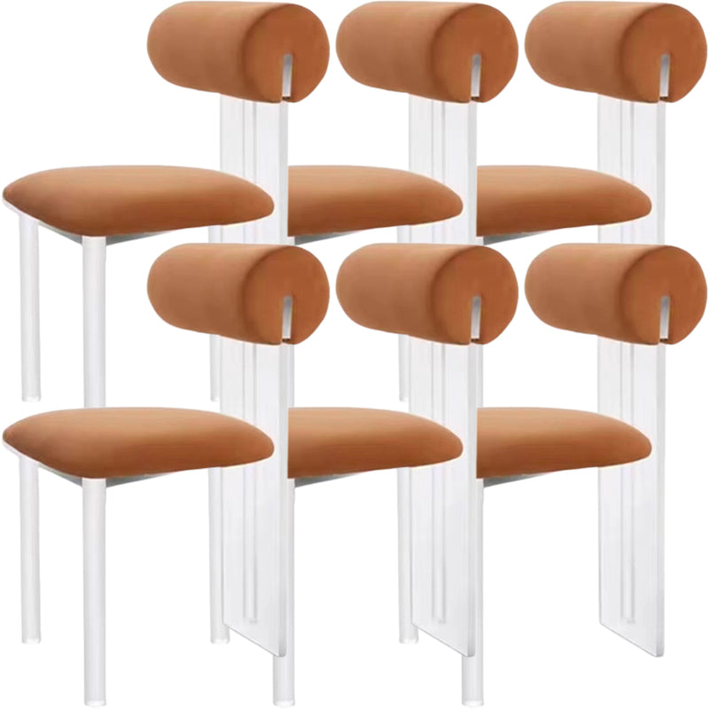 Contemporary Upholstered and Plastic Armless Dining and Accent Chairs