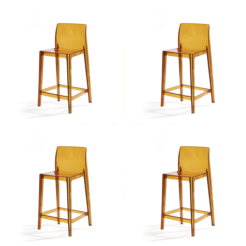 Contemporary Acrylic Armless Low Back Bar Stool with Footrest