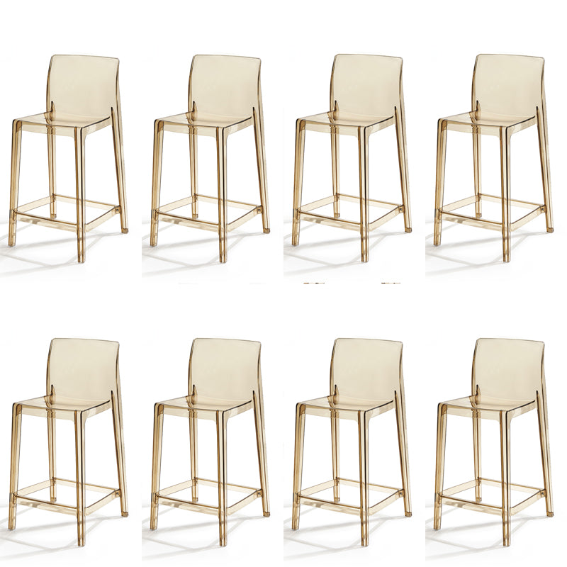 Contemporary Acrylic Armless Low Back Bar Stool with Footrest
