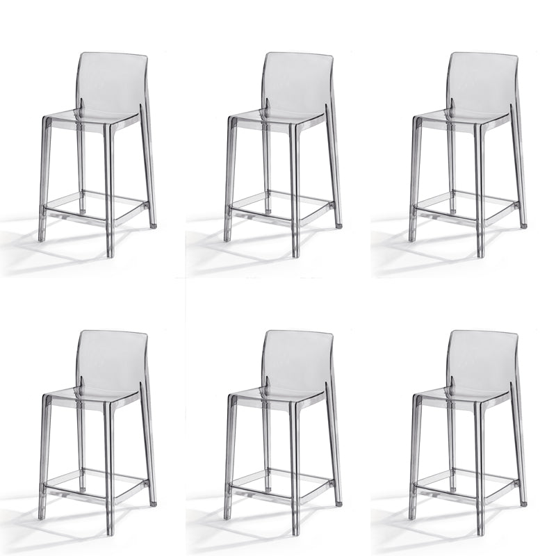 Contemporary Acrylic Armless Low Back Bar Stool with Footrest
