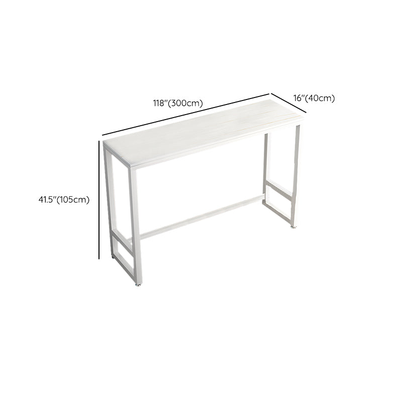 Matte Finish Rectangle Pub Table with Metal Frame for Living Room