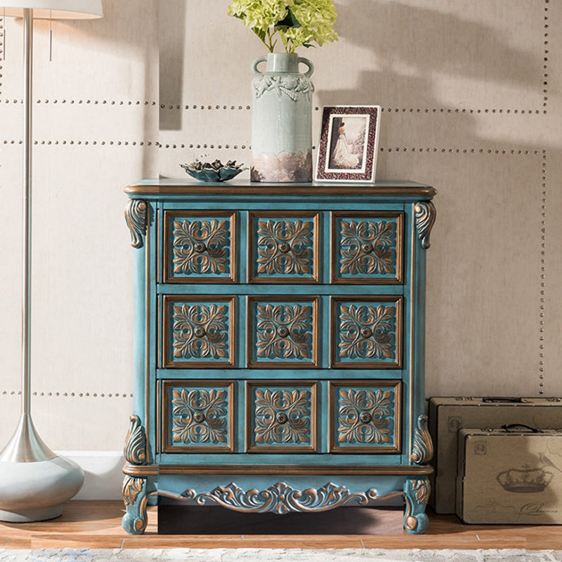 Traditional Wooden Storage Chest Home Vertical Chest with 3 Drawers