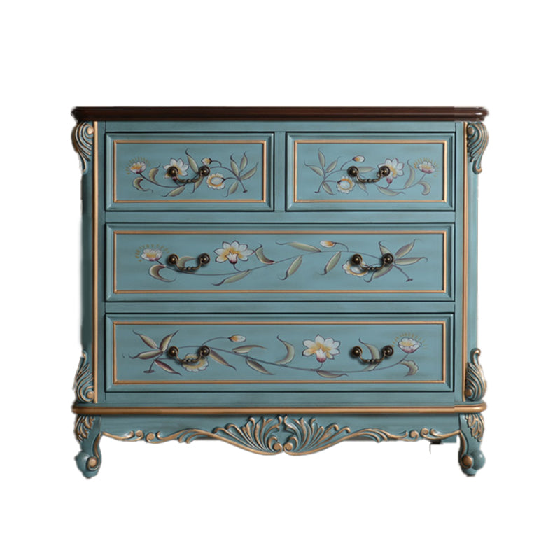 Traditional Style Wooden Storage Chest with Drawers for Bedroom