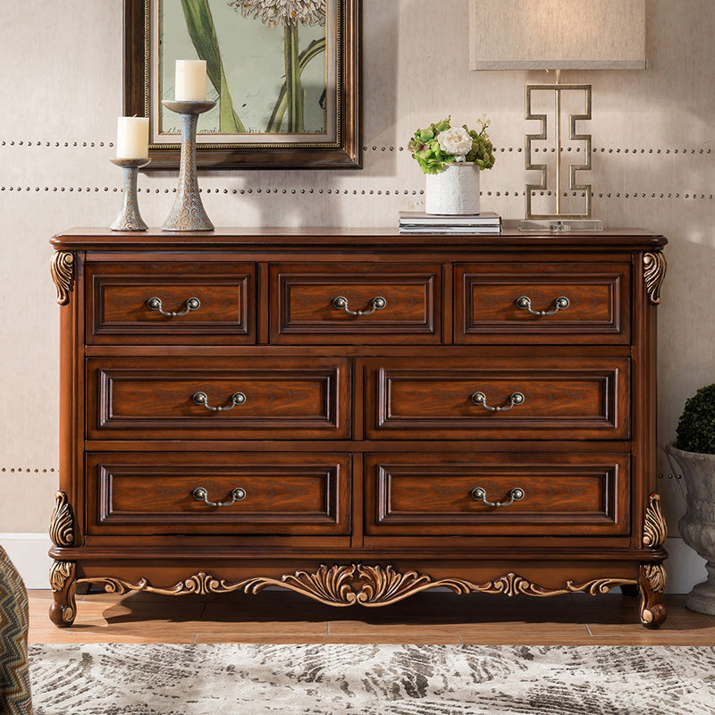 Traditional Style Wooden Storage Chest with Drawers for Bedroom