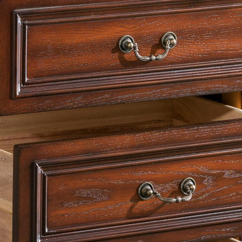 Traditional Style Wooden Storage Chest with Drawers for Bedroom