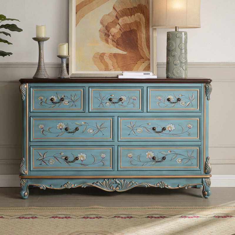 Traditional Style Wooden Storage Chest with Drawers for Bedroom