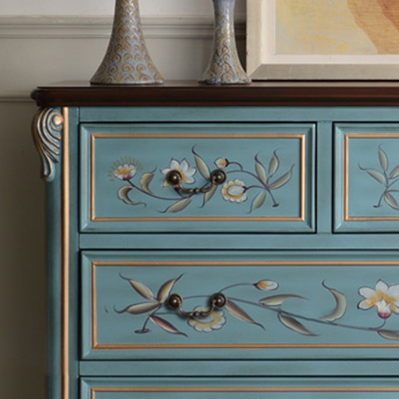 Traditional Style Wooden Storage Chest with Drawers for Bedroom
