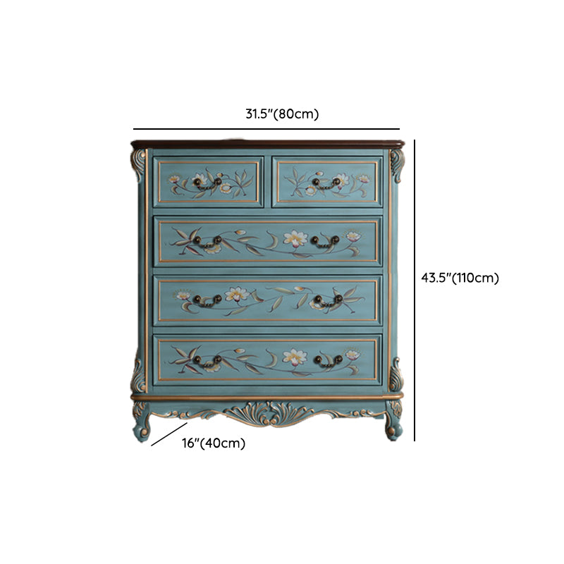 Traditional Style Wooden Storage Chest with Drawers for Bedroom