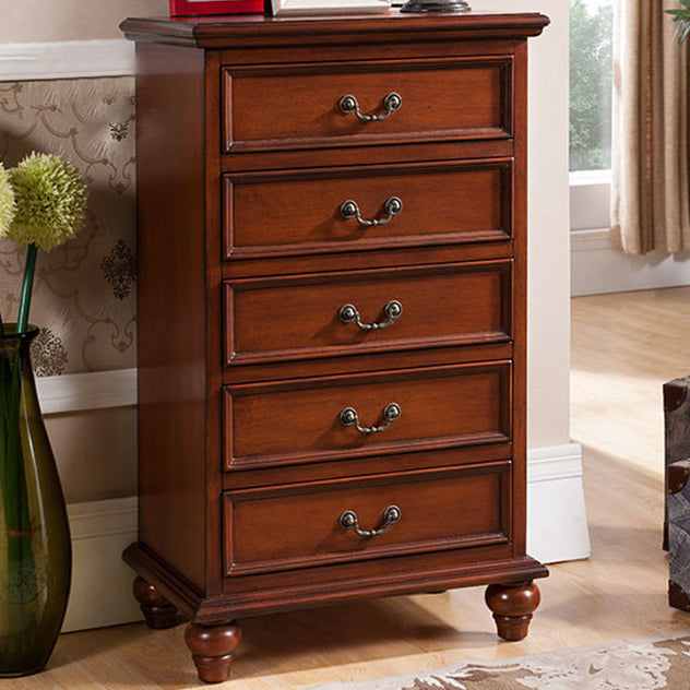 Bedroom Traditional Wooden Storage Chest Vertical Chest with Drawers